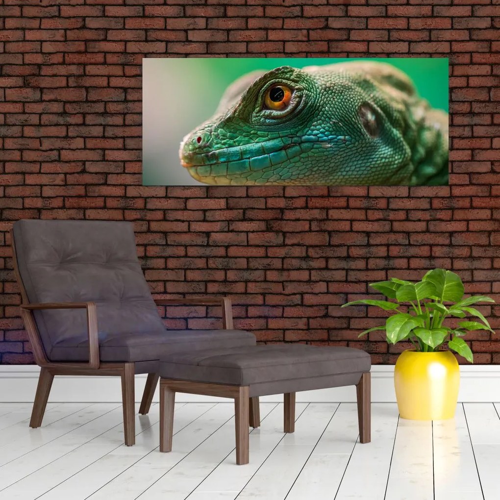 Tablou detailat cu o șopârlă (120x50 cm)