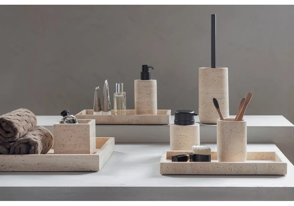 Dozator de săpun lichid bej din piatră 250 ml Travertine – Mette Ditmer Denmark