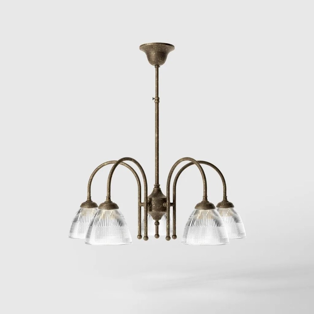 Candelabru stil neoclasic din alama si sticla Elide