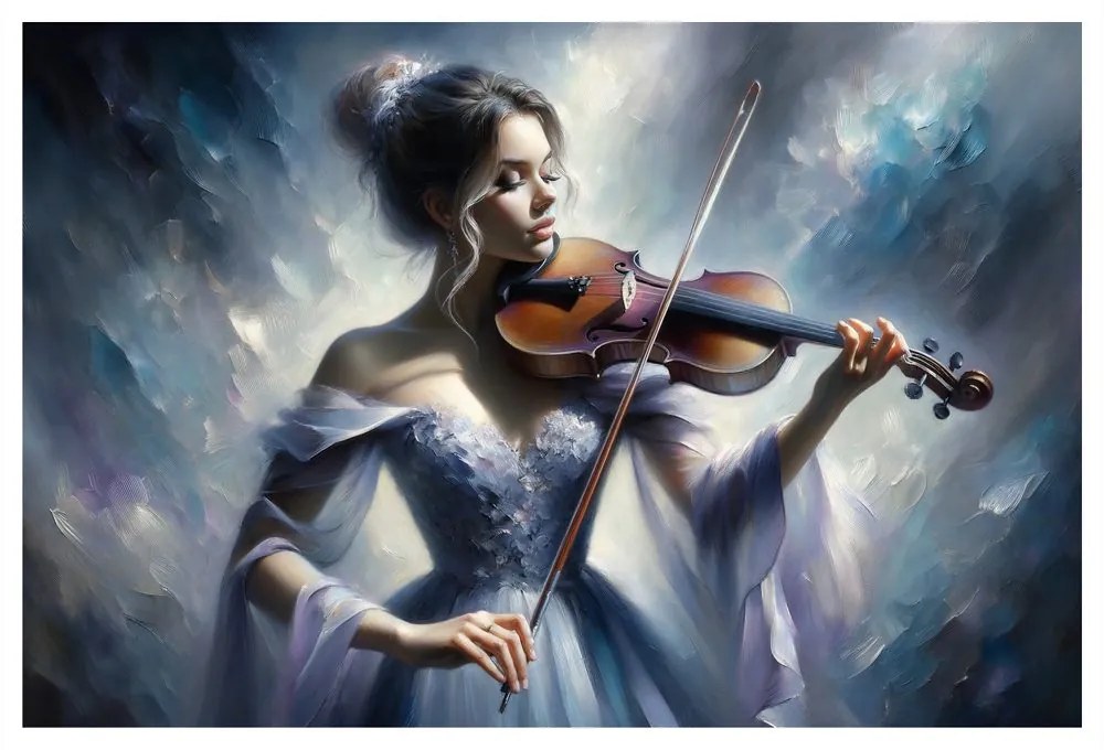 Tablou violonistă romantică