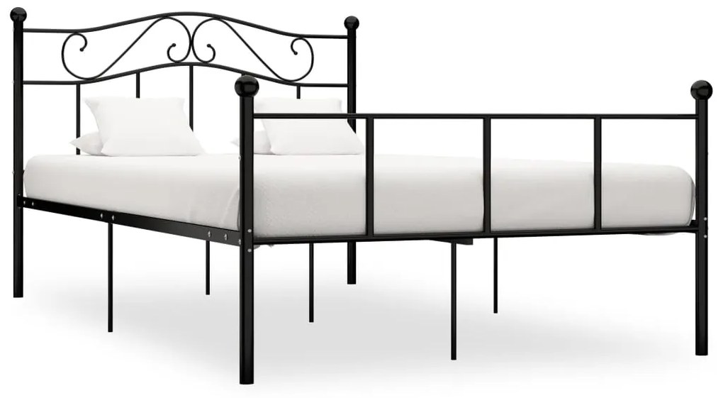 vidaXL Cadru de pat, negru, 120 x 200 cm, metal
