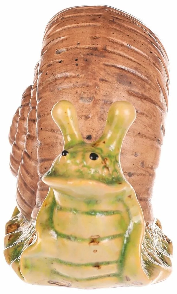 Decorațiuni de grădină Melc maro deschis, 16 x 7 x10 cm, ceramică