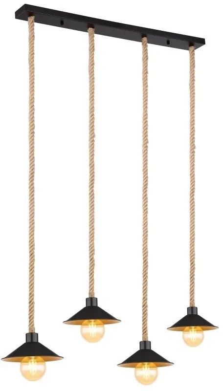 Lustra cu 4 pendule design industrial DIANA negru