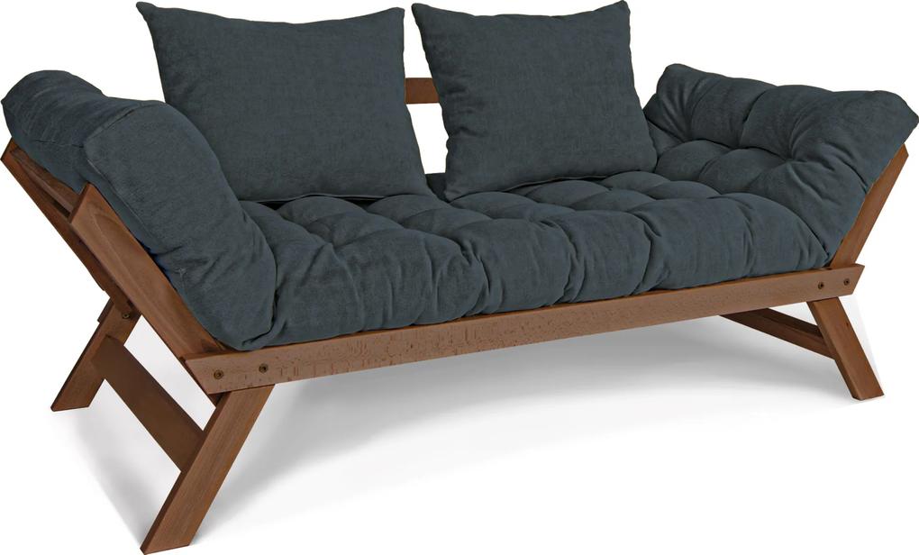 Canapea din lemn de fag Allegro Walnut Graphite 170x83x80 cm