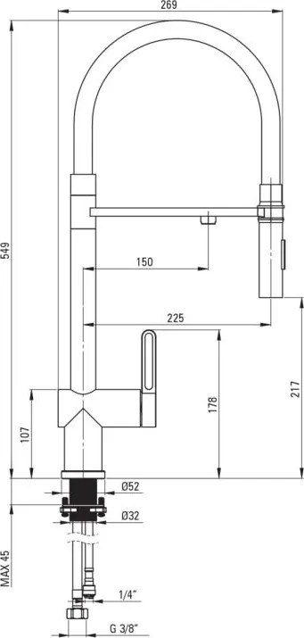 MAGNETIC – Baterie Bucătărie cu Racord pentru Filtru de Apă și Pipă Elastică, BRM_D75M Finisaj Titan 💧✨