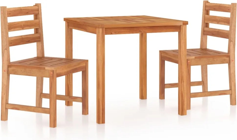 vidaXL Set de masă pentru grădină, lemn masiv de tec, 3 piese