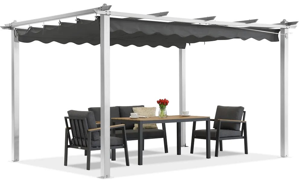 Barbados pergolă terasă 3x4 m Garden Point alb-antracit