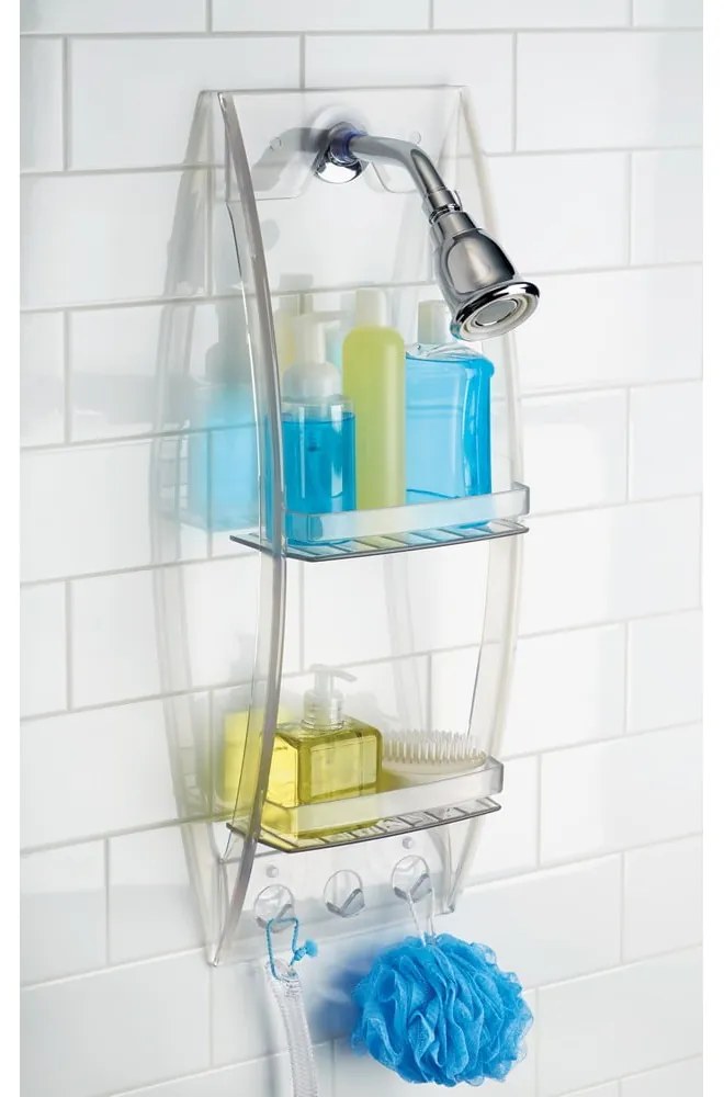 Suport suspendat transparent pentru baie iDesign, 23 x 73 cm