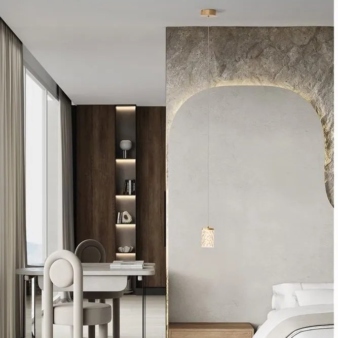 Pendul auriu suspendat LED PHOS