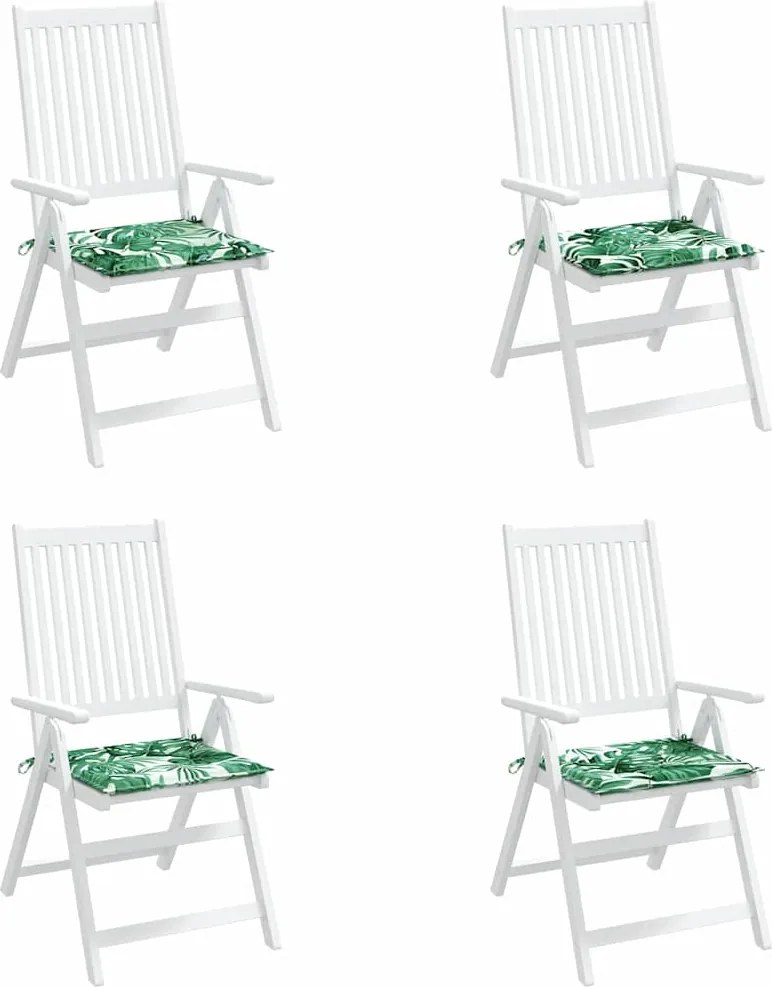 vidaXL Perne pentru scaune 4 pcs Model cu frunze 50 x 50 x 4 cm