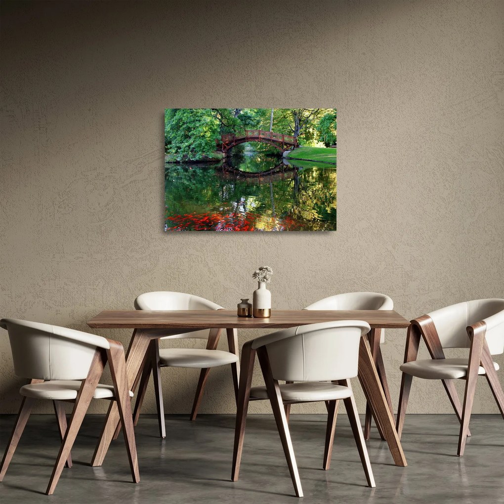 Tablou pe sticlă cu râu (70x50 cm)