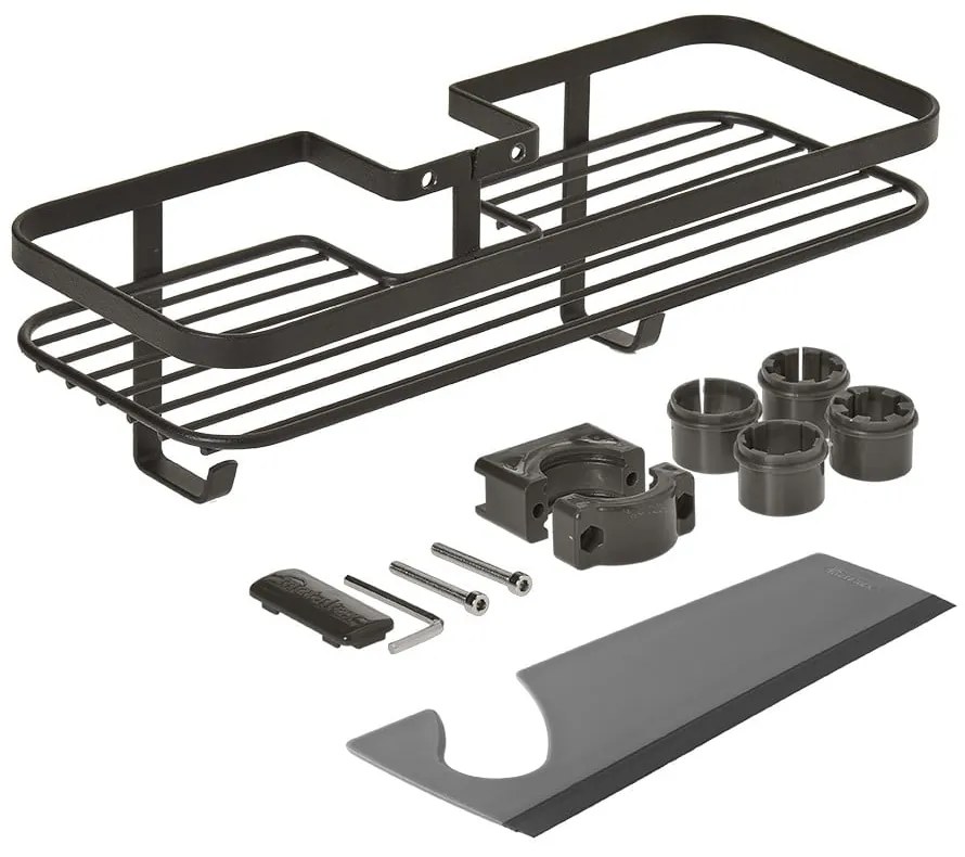 Raft pentru baie negru mat autoadeziv din oțel Lava – Metaltex