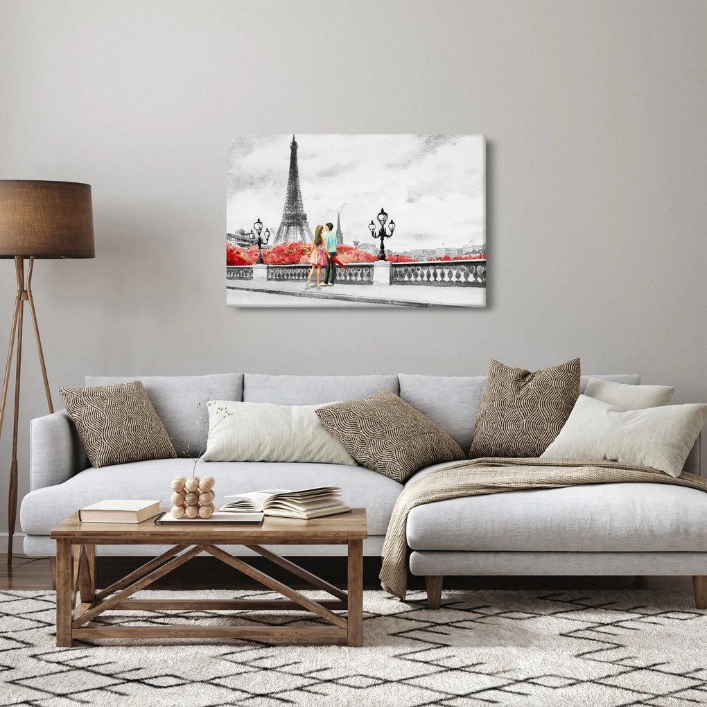 Tablou îndrăgostiții în Paris (90x60 cm)