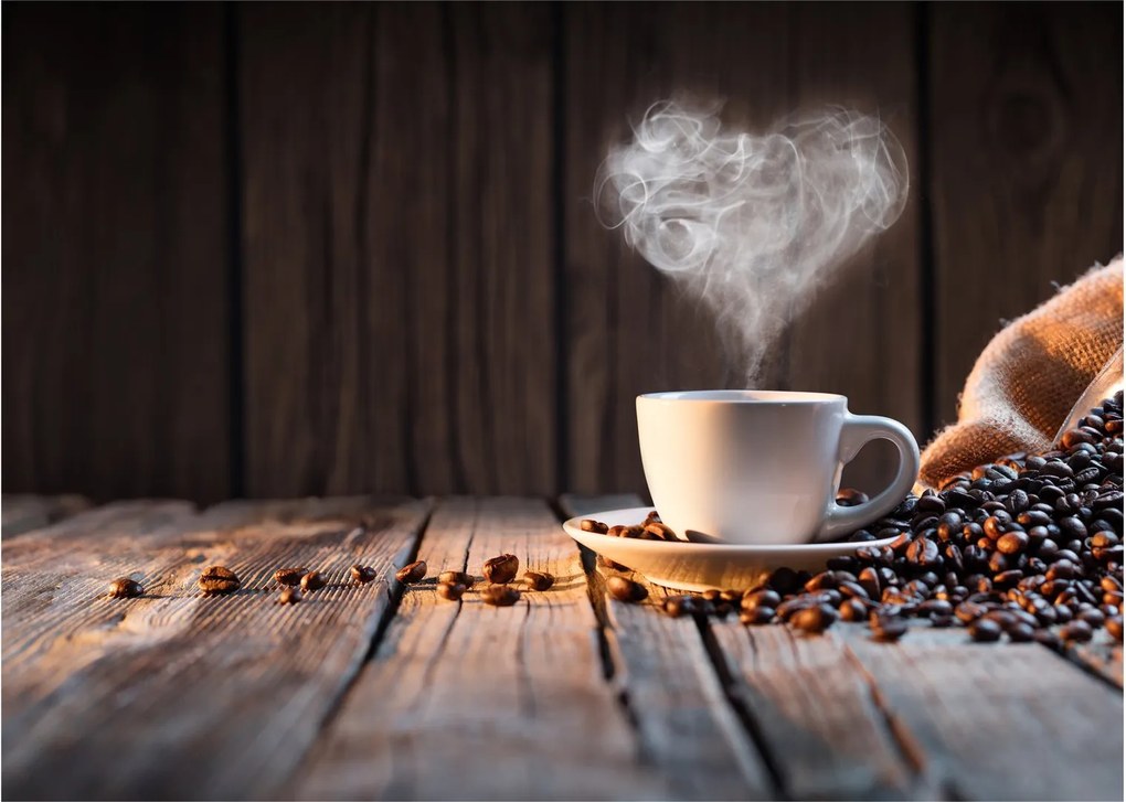 Tablou pe sticlă - Timp pentru cafea (70x50 cm)