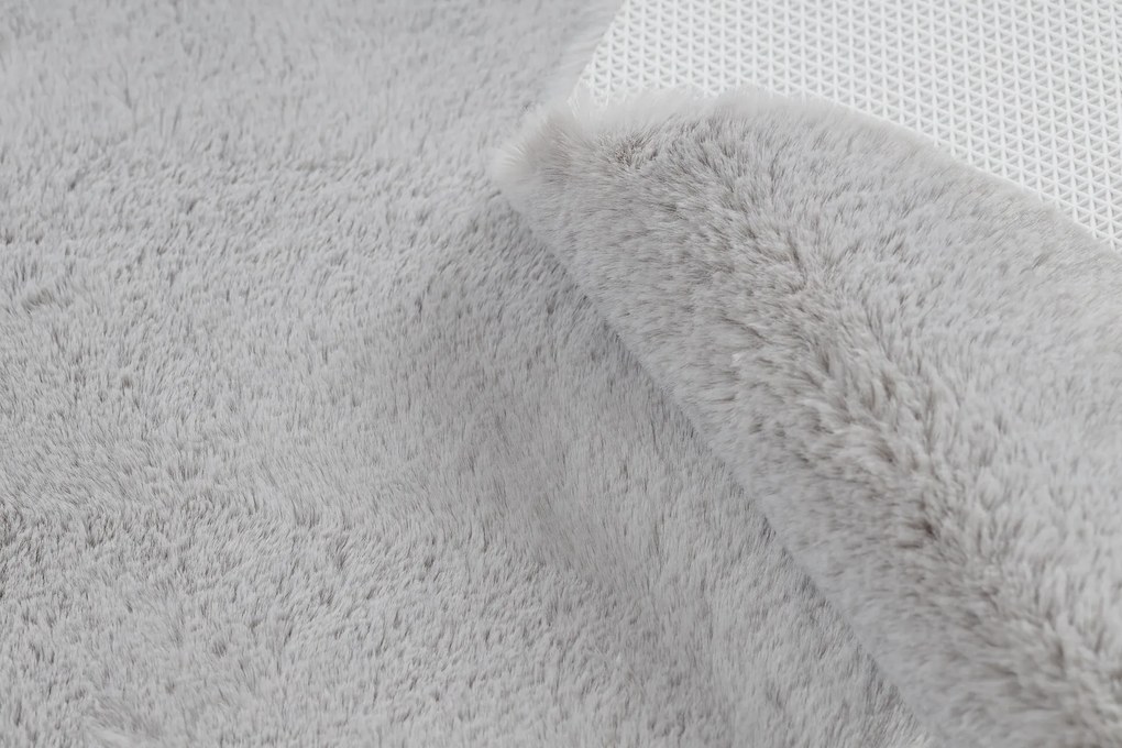 Covor lavabil modern SHAPE 3105 inima shaggy - gri, antiderapant