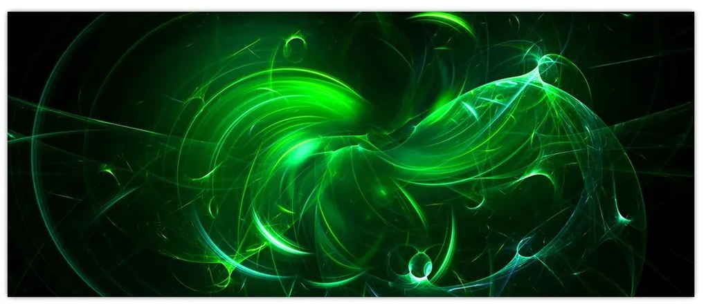 Tablou - abstracție verde (120x50 cm)