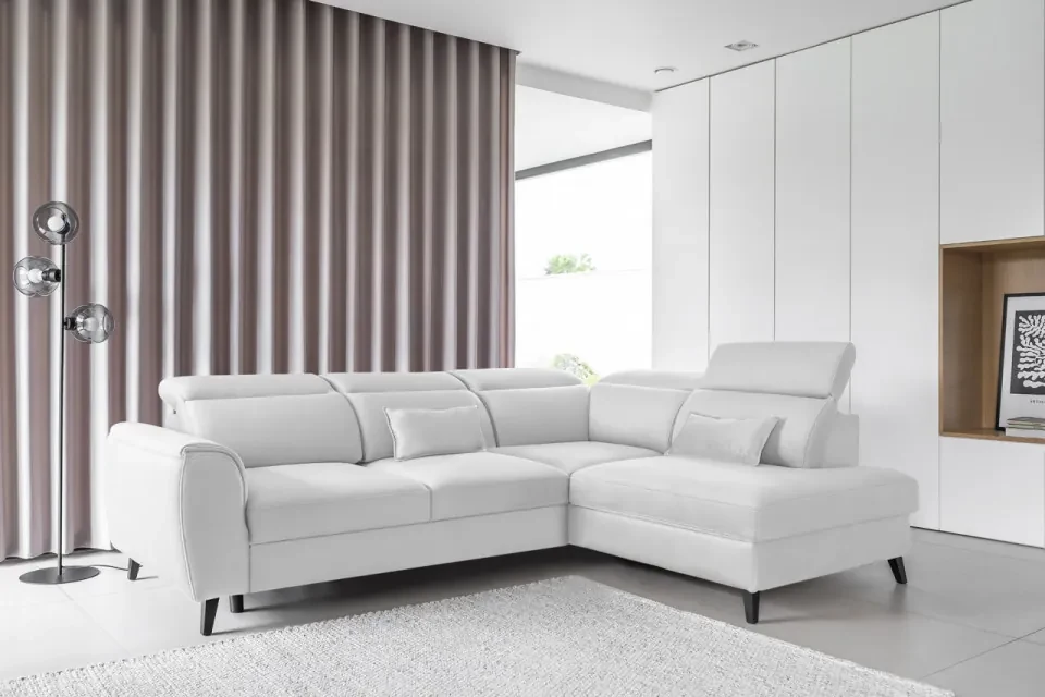 Coltar extensibil cu spatiu pentru depozitare, 255x201x100 cm, Noble R01, Eltap (Culoare: Gri inchis - Flores 4)