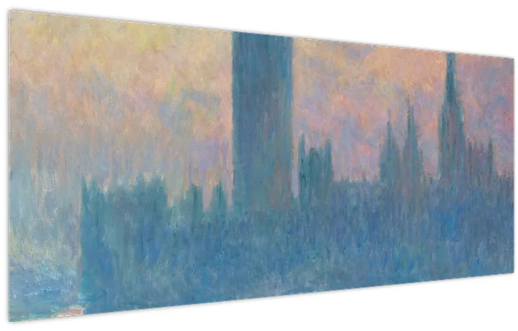 Tablou - Claude Monet, The Houses of Parliament, Sunset, reproducere (120x50 cm)