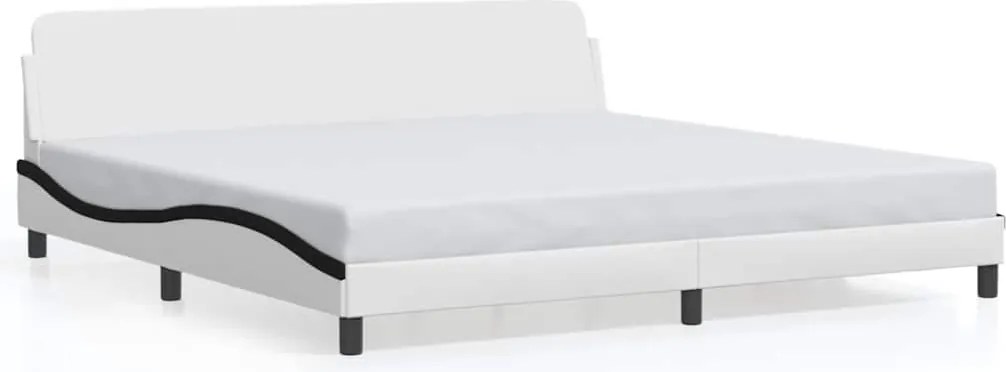 vidaXL Cadru de pat Dover alb și negru 200x200cm piele artificială