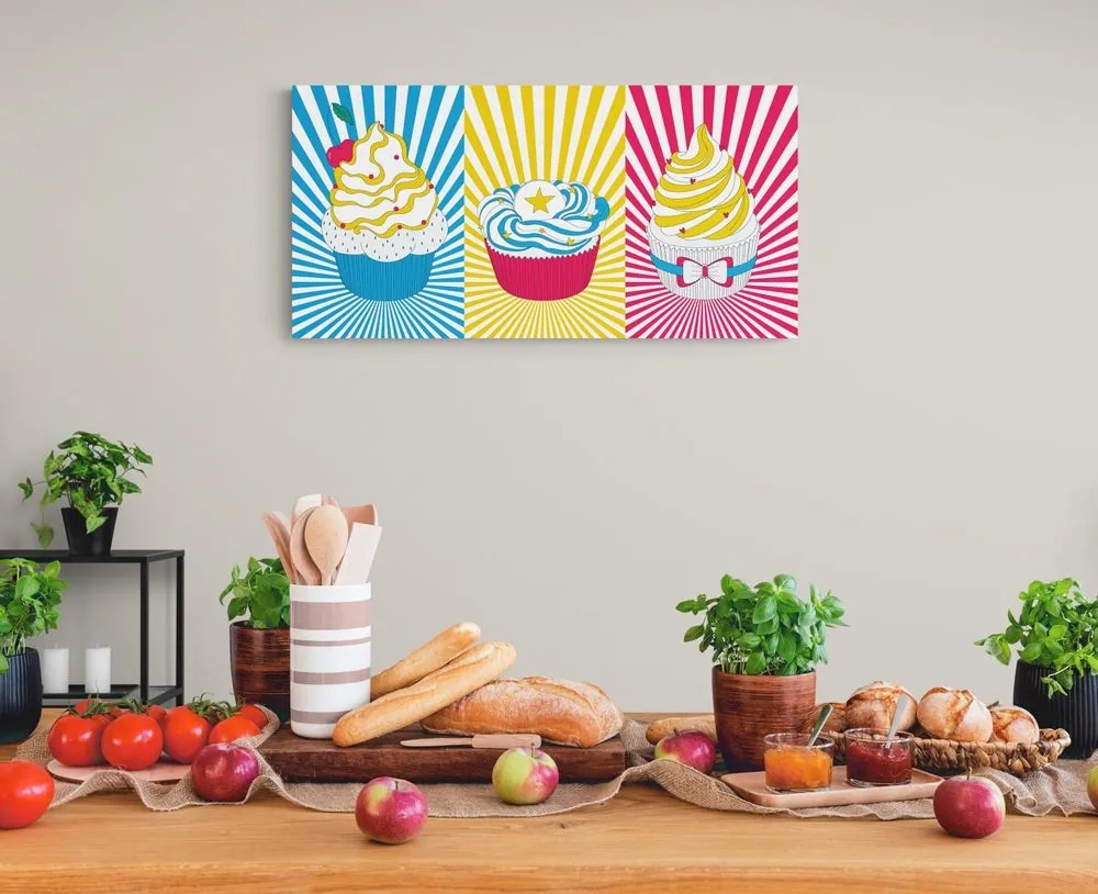 Tablou pop art cupcakes
