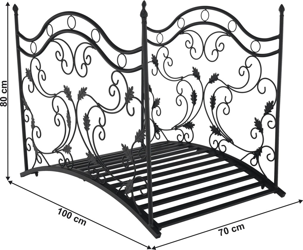 Pod decorativ de grădină, metal negru, RENAL
