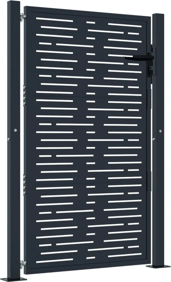 vidaXL Poartă de grădină antracit 100x125 cm oțel, design pătrat