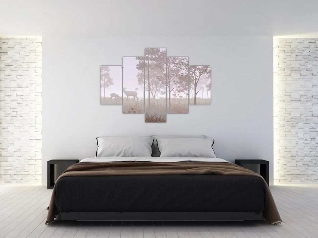 Tablou - Pădure,monocrom (150x105 cm)