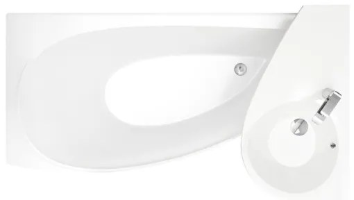 Ravak CT01000000 - Cadă de colț AVOCADO 150x75 cm acrilică/albă