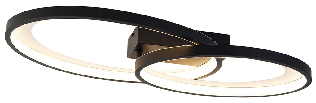 Plafoniera de design neagră cu LED inclus - Alexandra