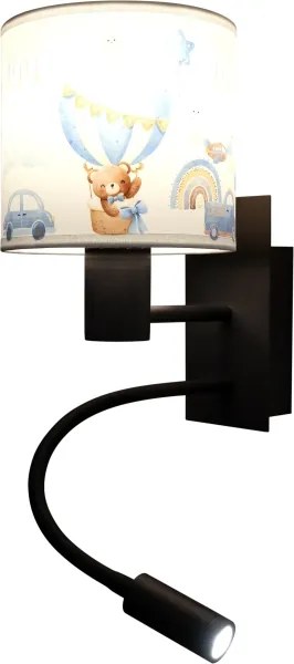 Brilagi - Lampă LED flexibilă BOBO 1xE27/25W/230V + LED/3W negru/alb/albastru/cu ursuleți