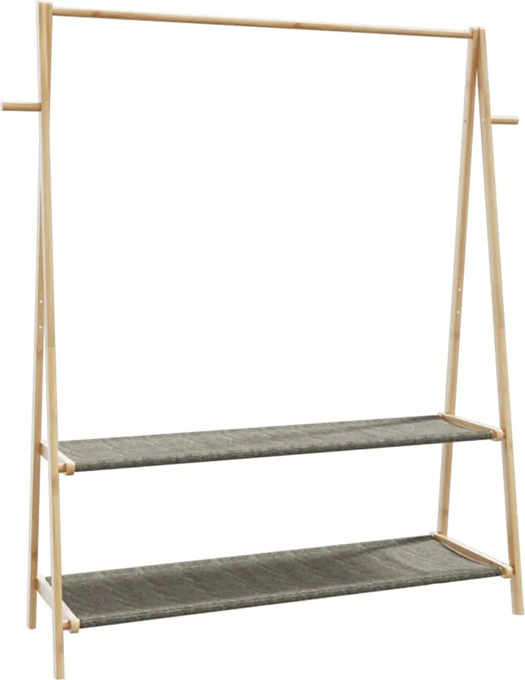 vidaXL Cuier pentru haine cu rafturi, 132x45,5x150,5 cm, bambus