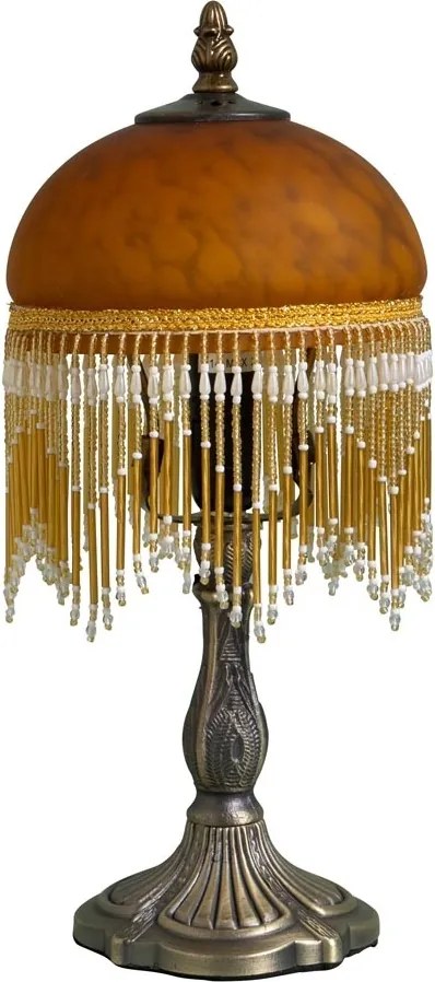 Lampa de masa din zinc , cu abajur din sticla , "Belle Epoque"