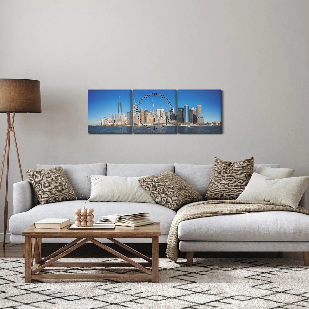 Tablou - Manhattan în New York (cu ceas) (90x30 cm)