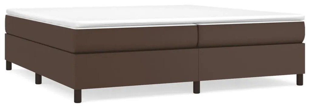 3121068 vidaXL Cadru de pat box spring, maro, 200x200 cm, piele ecologică