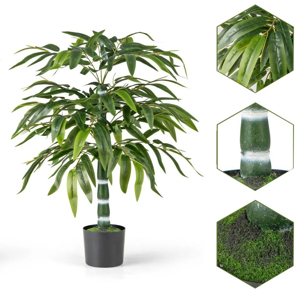 Plantă artificială bambus, 1 m, set 2 bucăți
