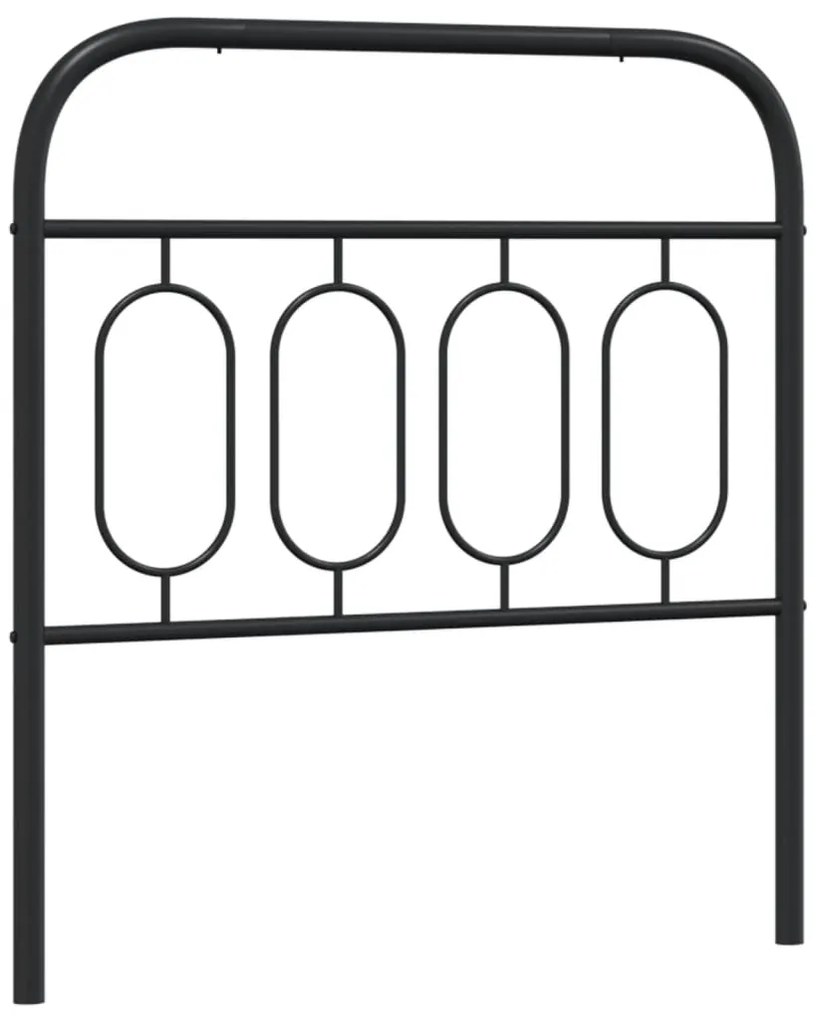 377145 vidaXL Tăblie de pat metalică, negru, 90 cm