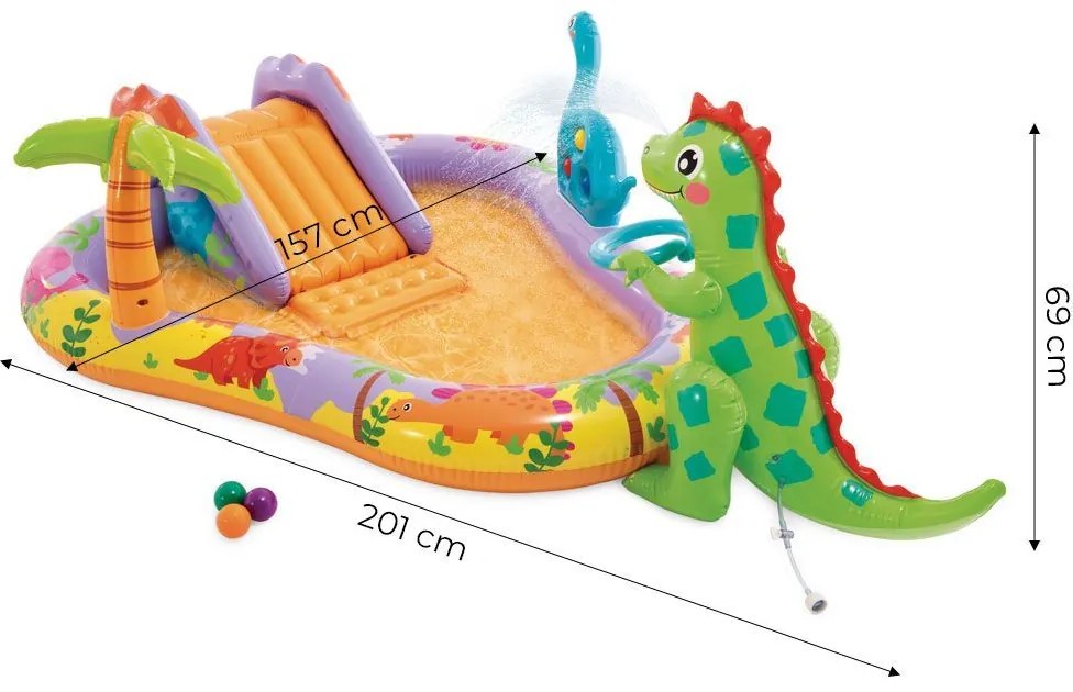 Loc de joacă gonflabil cu apă pentru copii DINO PARK