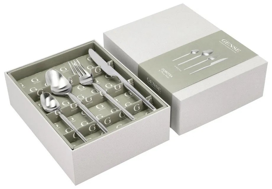 Tacâmuri argintii din oțel inoxidabil 16 buc. Dorotea – Gense