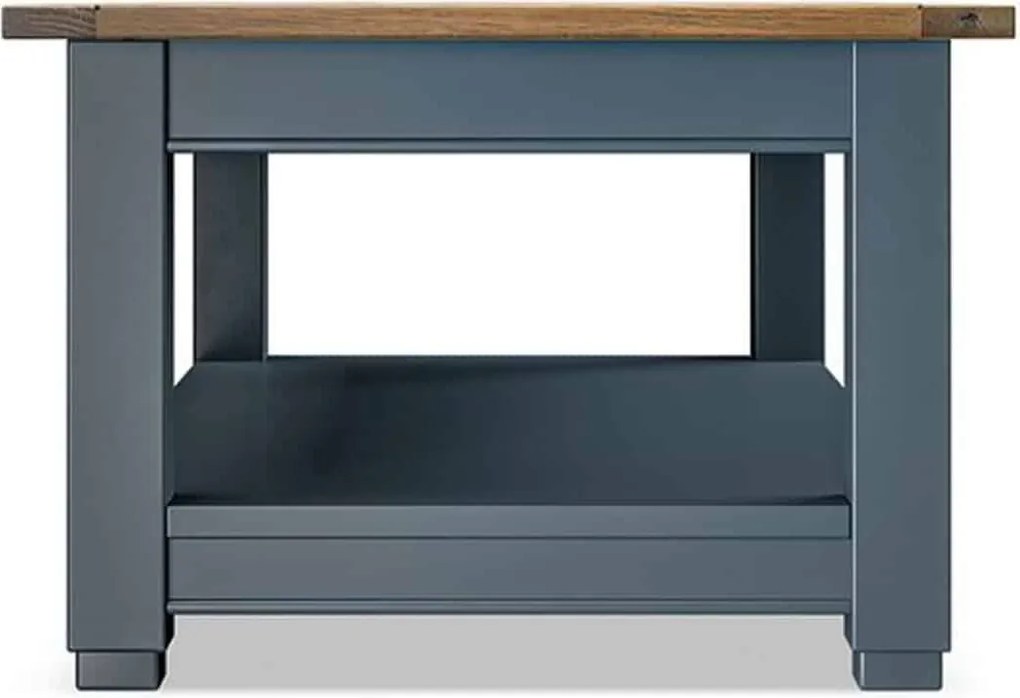 Masă lemn masiv natur Cafea Richmond Albastru/, 120 × 45 × 65 cm