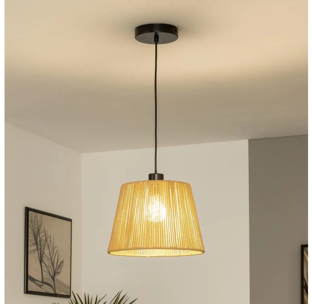 Brilagi - Lampă suspendată LED pe cablu CERIA BOHO, 1xE27/40W/230V, Ø 28 cm, maro