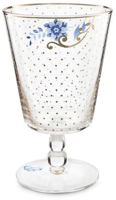 Pahar cu picior, Pip Studio, 360ml, Golden Dots, colecția Royal White