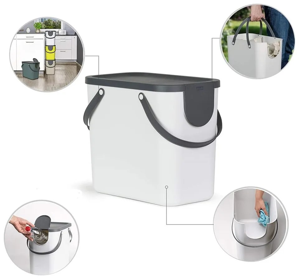 Coș de gunoi pentru deșeuri sortate din plastic reciclat 25 L Albula - Rotho