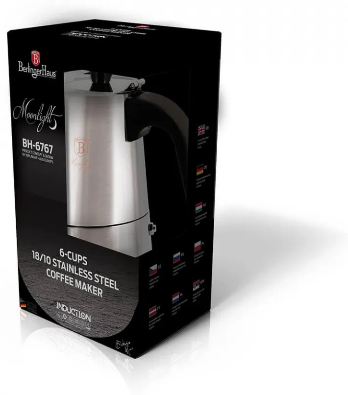 Espressor cafea pentru aragaz (Cafetiera) 6 cesti Moonlight Collection BerlingerHaus BH 6767