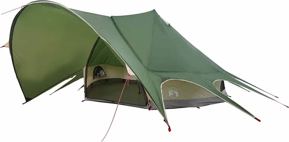 vidaXL Cort Teepee pentru 7 persoane Verde și gri 600 x 600 x 347 cm