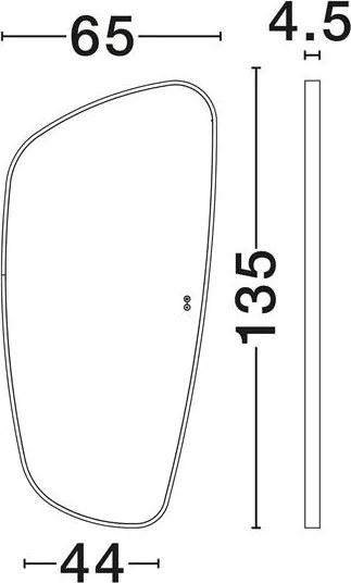 Oglinda cu iluminat LED pentru baie IP44 SINIA 65x135cm