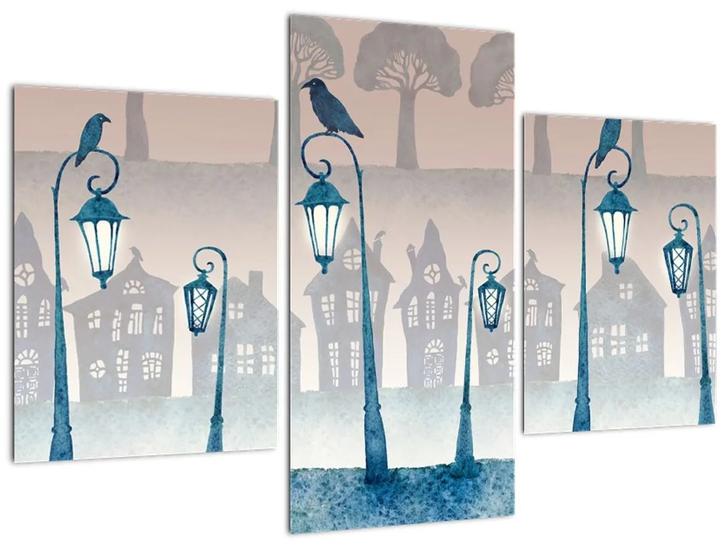 Tablou - Corbii păzind orașul (90x60 cm)