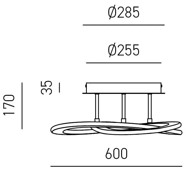 Lustra LED aplicata diametru 60cm YARA 3000K sau 4000K