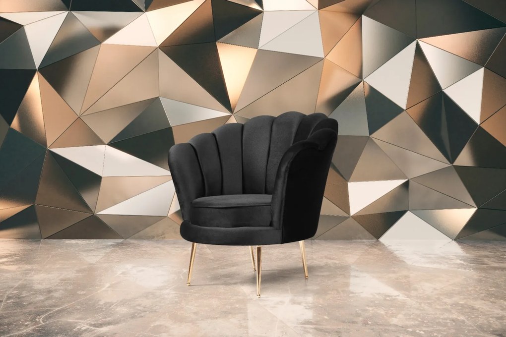 Fotoliu stil art deco cu forma scoica salda berjer