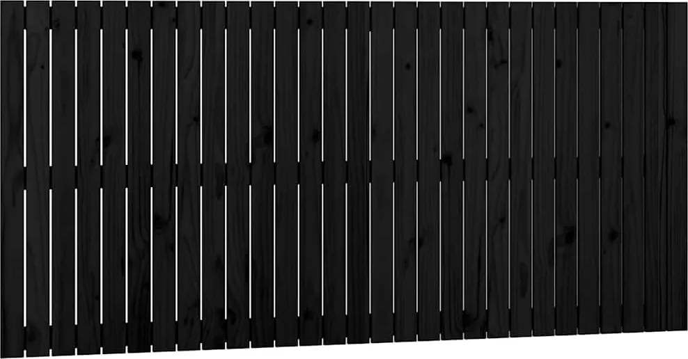 vidaXL Tăblie de pat pentru perete, negru, 185x3x90 cm, lemn masiv pin