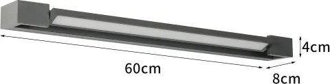 Brilagi - Aplică LED de exterior pentru perete AQUA LINE LED/18W/230V 60 cm IP44 antracit CRI 90